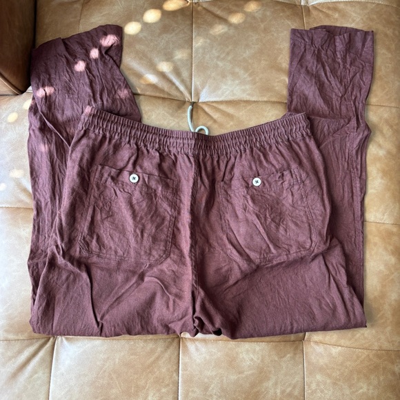 European Linen Drawstring Beach Pants - Picture 2 of 5